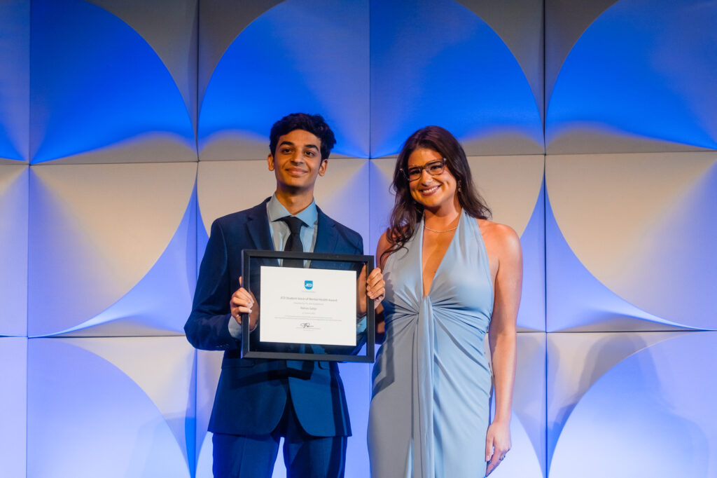 Rohan Satija is honored with JED's Student Voice of Mental Health Award.